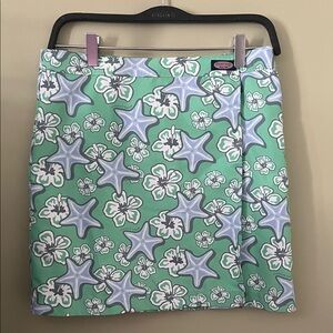 Vineyard Vines Green and Purple Floral Mini Skirt